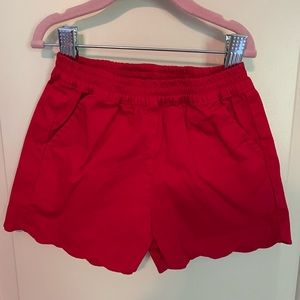 The Proper Peony red scalloped Susie Girl Shorts size 5. EUC.